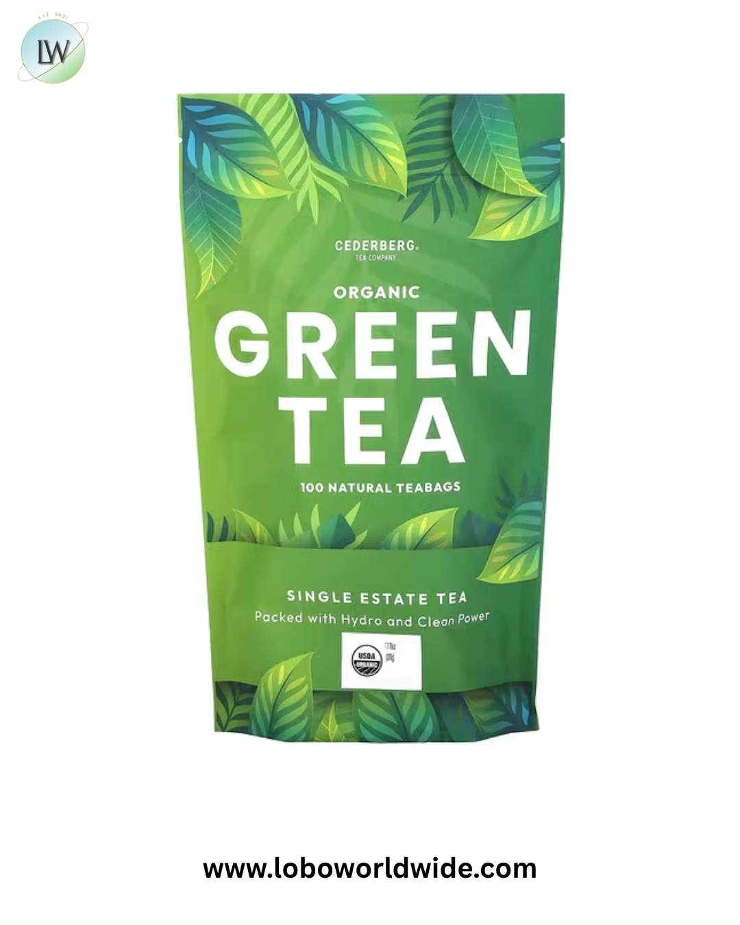 Cederberg Tea Co, Single Estate Tea, Organic Green Tea, 100 Natural Tea Bags, 7.76 oz (220 g)