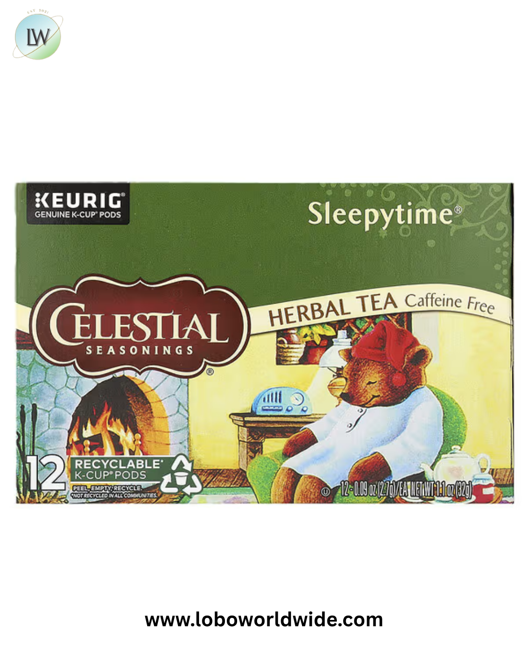 Celestial Seasonings, Herbal Tea, Sleepytime®, Caffeine Free, 12 K-Cup Pods, 1.1 oz (32 g)