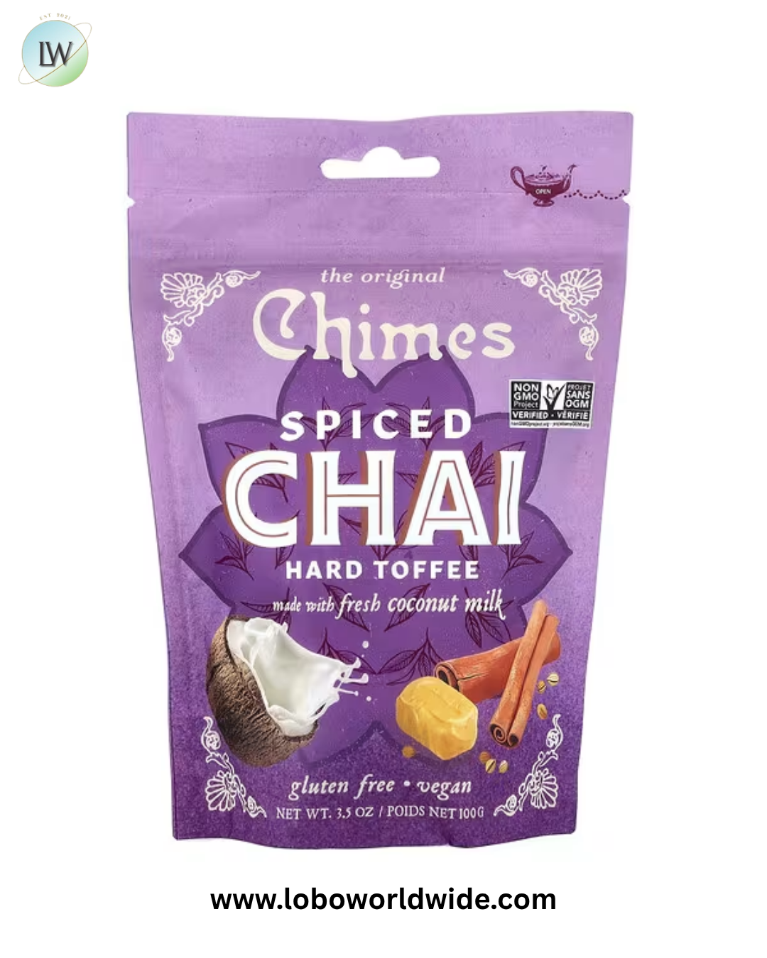 Chimes, Spiced Chai, Hard Toffee, 3.5 oz (100 g)