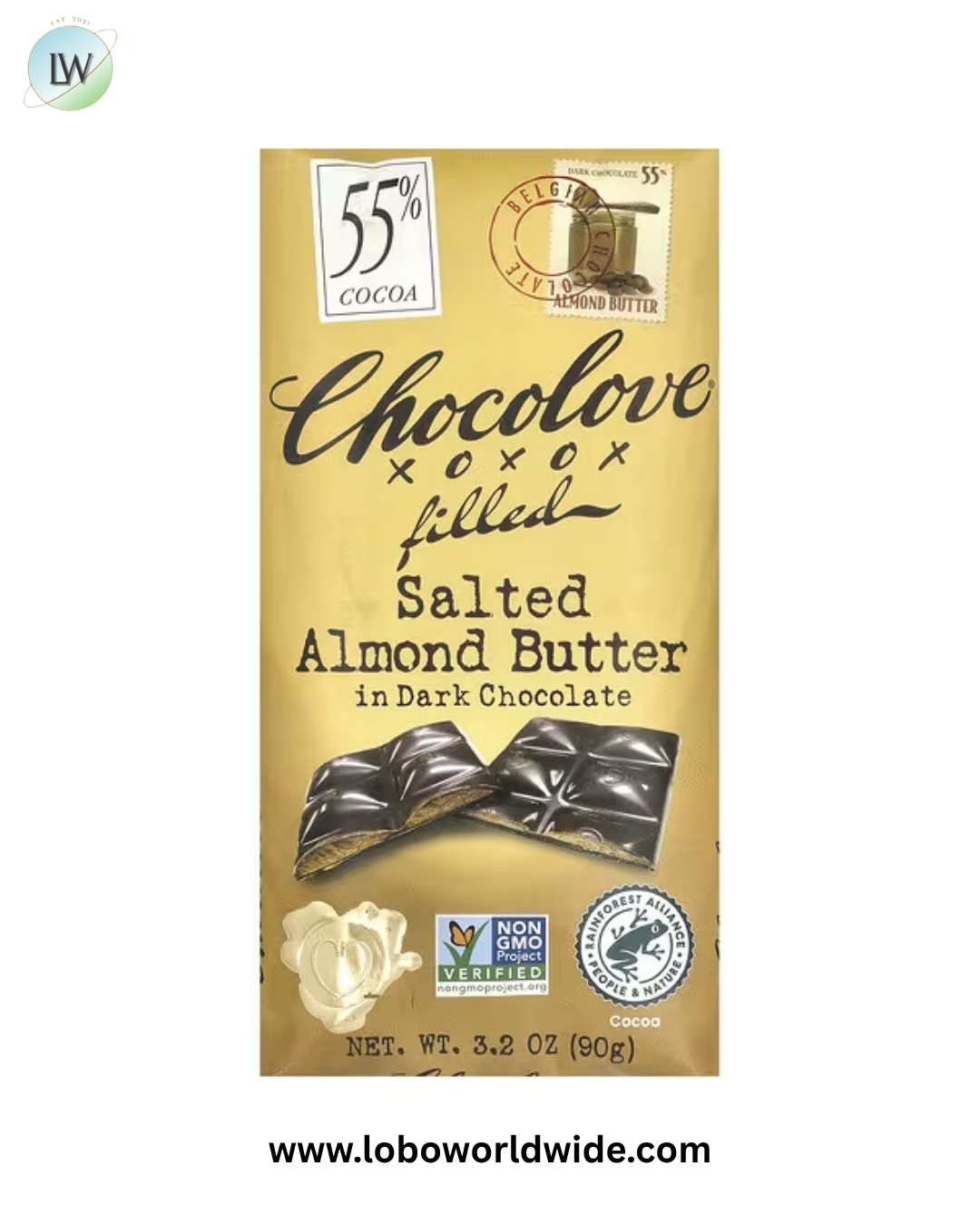 Chocolove, Dark Chocolate, 55% Cacao, 3.2 oz (90 g)