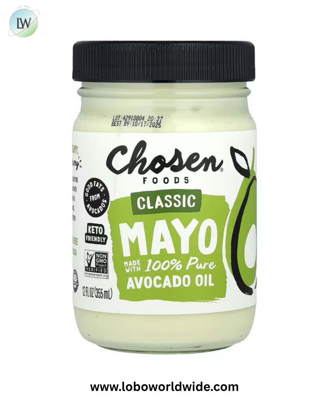 Chosen Foods, Classic Mayo Made With 100% Pure Avocado Oil , 12 fl oz (355 ml)