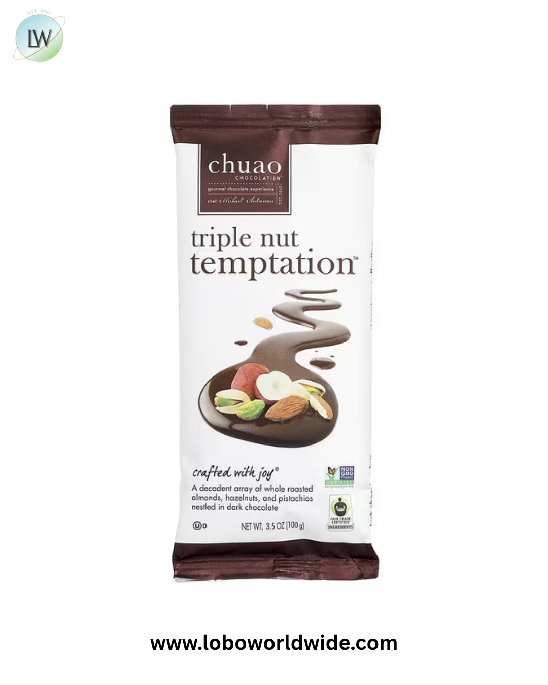 Chuao Chocolatier, Dark Chocolate Bar, Triple Nut Temptation™, 3.5 oz (100 g)