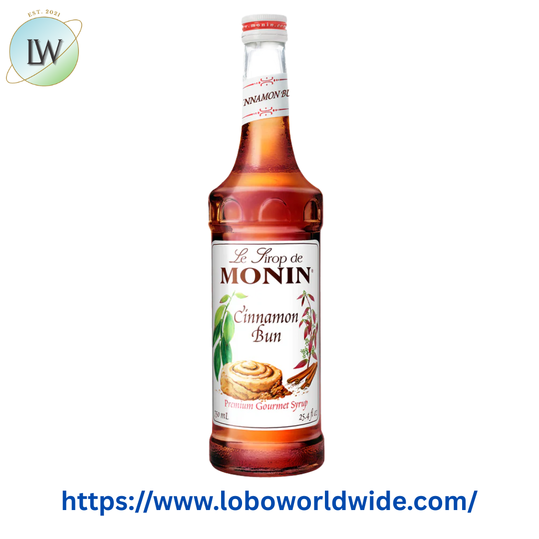Monin Premium Cinnamon Bun Flavoring Syrup 750 mL
