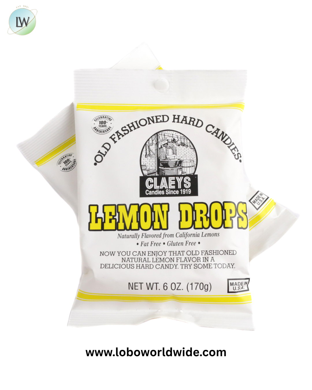 Claey's Hard Candy Drops Lemon 6oz Bag
