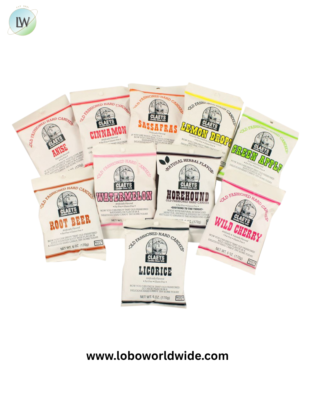 Claeys Hard Candy Assorted Bags 10 Pack