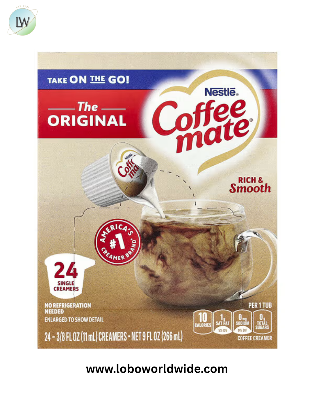 Coffee Mate, Liquid Coffee Creamer, 24 Creamers, 3/8 fl oz (11ml) Each