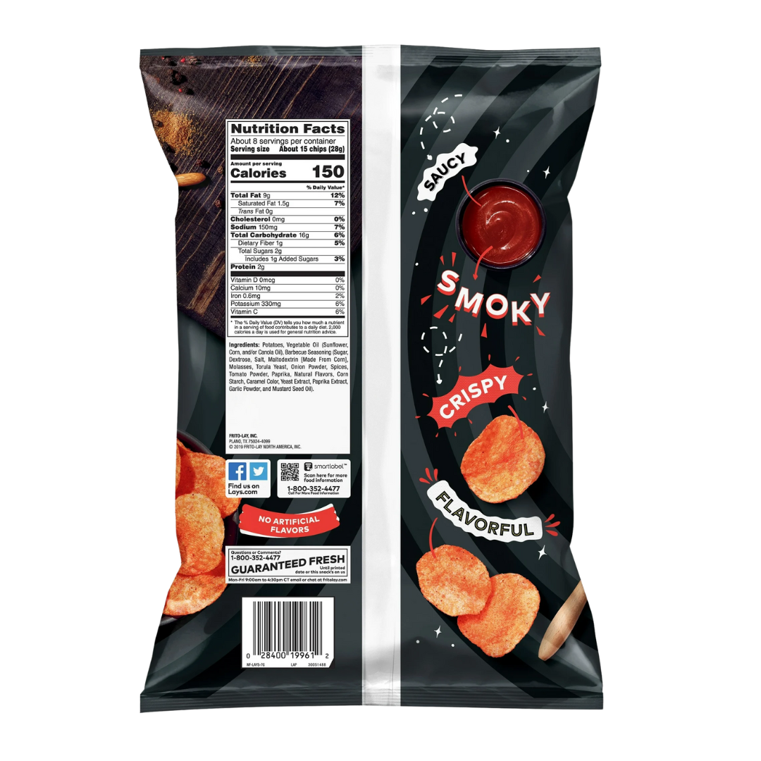 Lay's Barbecue Flavored Potato Chips 7.75 Ounce Bag