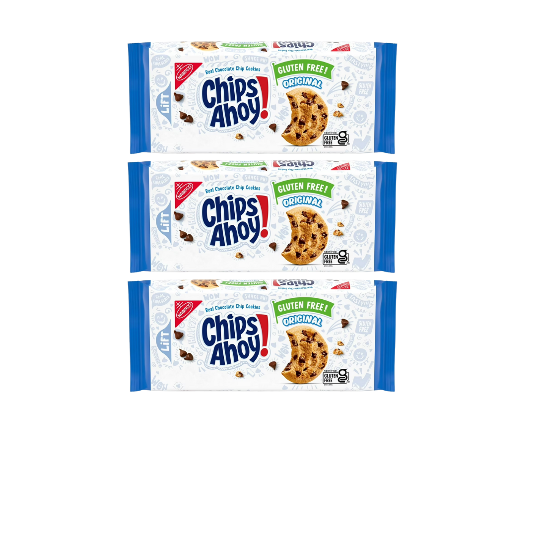 (3 pack) CHIPS AHOY! Original Crunchy Gluten Free Chocolate Chip Cookies, 9.31 oz