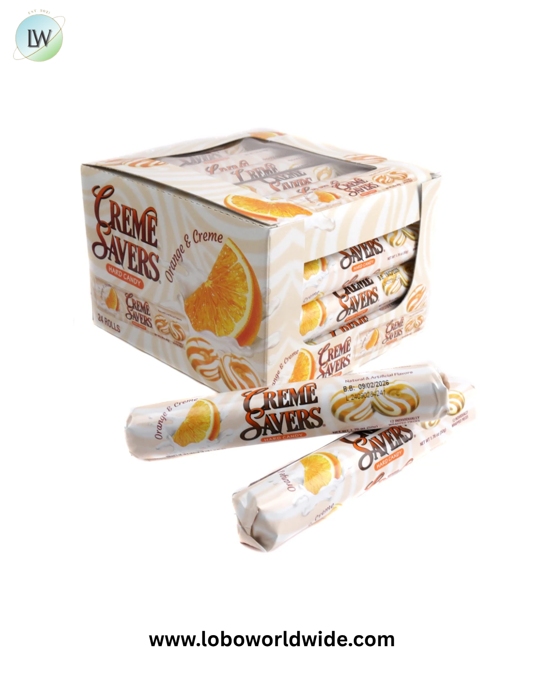 Creme Savers Orange & Creme Hard Candy Rolls 24 Pack