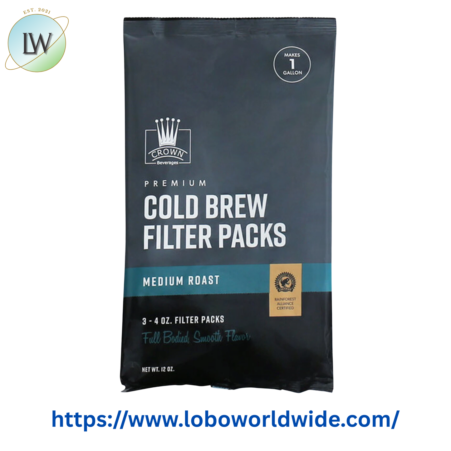 Crown Beverages Cold Brew Filter Pack Bags 1 Gallon