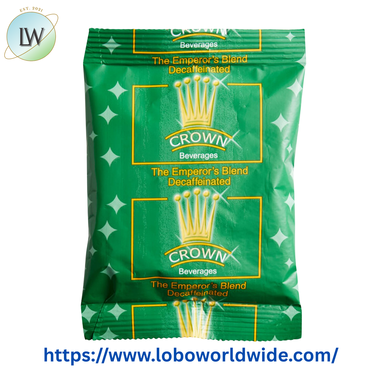 Crown Beverages Emperor's Blend Decaf Coffee Packet 2 oz. - 80/Case