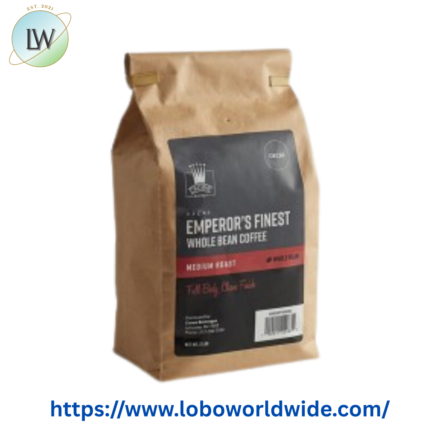 Crown Beverages Emperor's Finest Decaf Coarse Ground Coffee 2 lb. - 5/Case