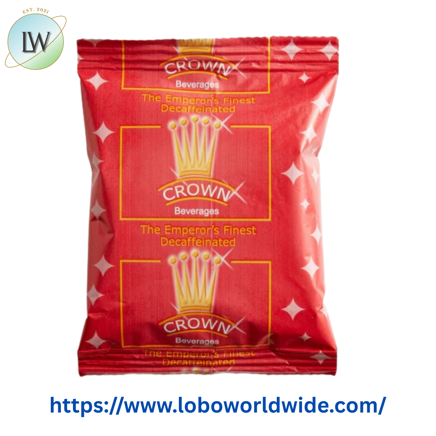 Crown Beverages Emperor's Finest Premium Blend Decaf Coffee Packet 2 oz. - 80/Case