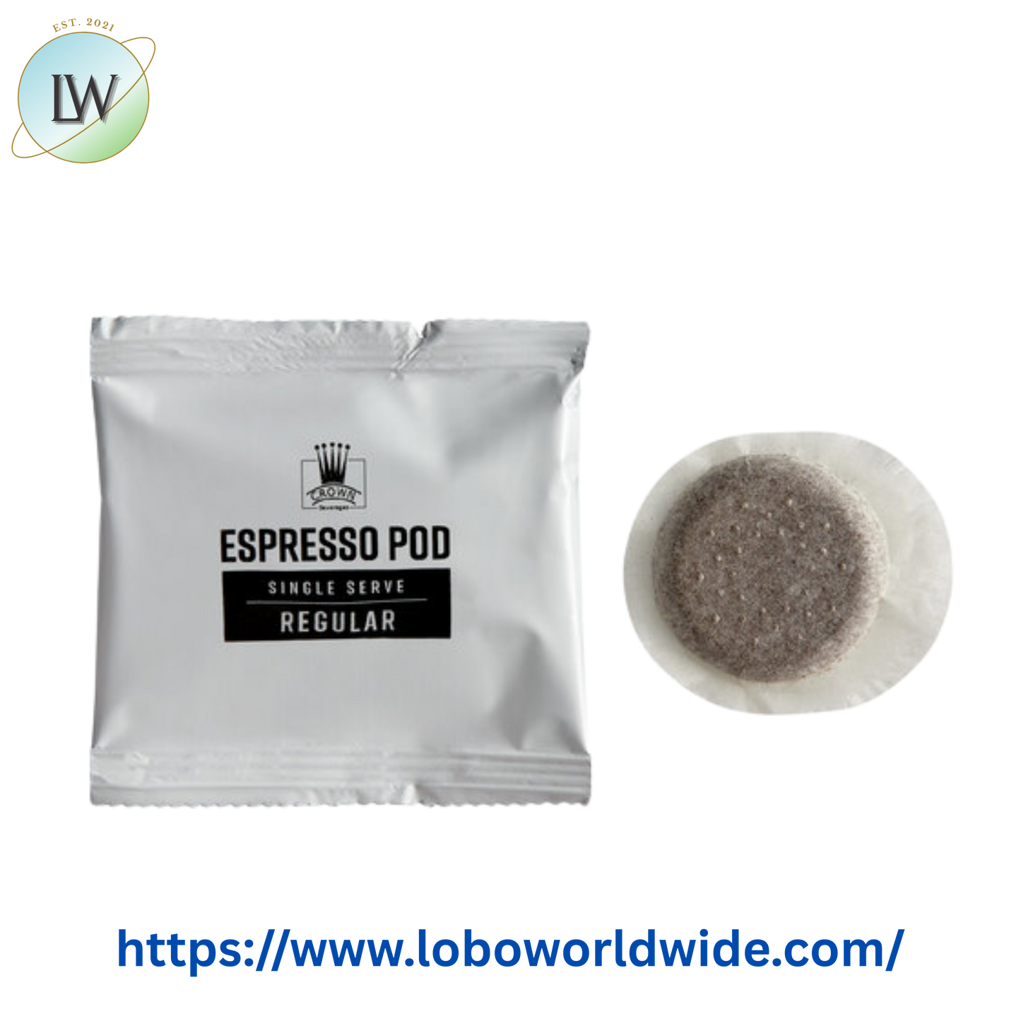 Crown Beverages Single Serve Espresso Pods - 100/Box