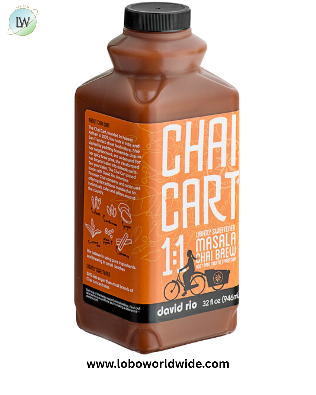 David Rio Chai Cart™ Masala Chai Brew Tea 1:1 Concentrate 32 fl. oz.