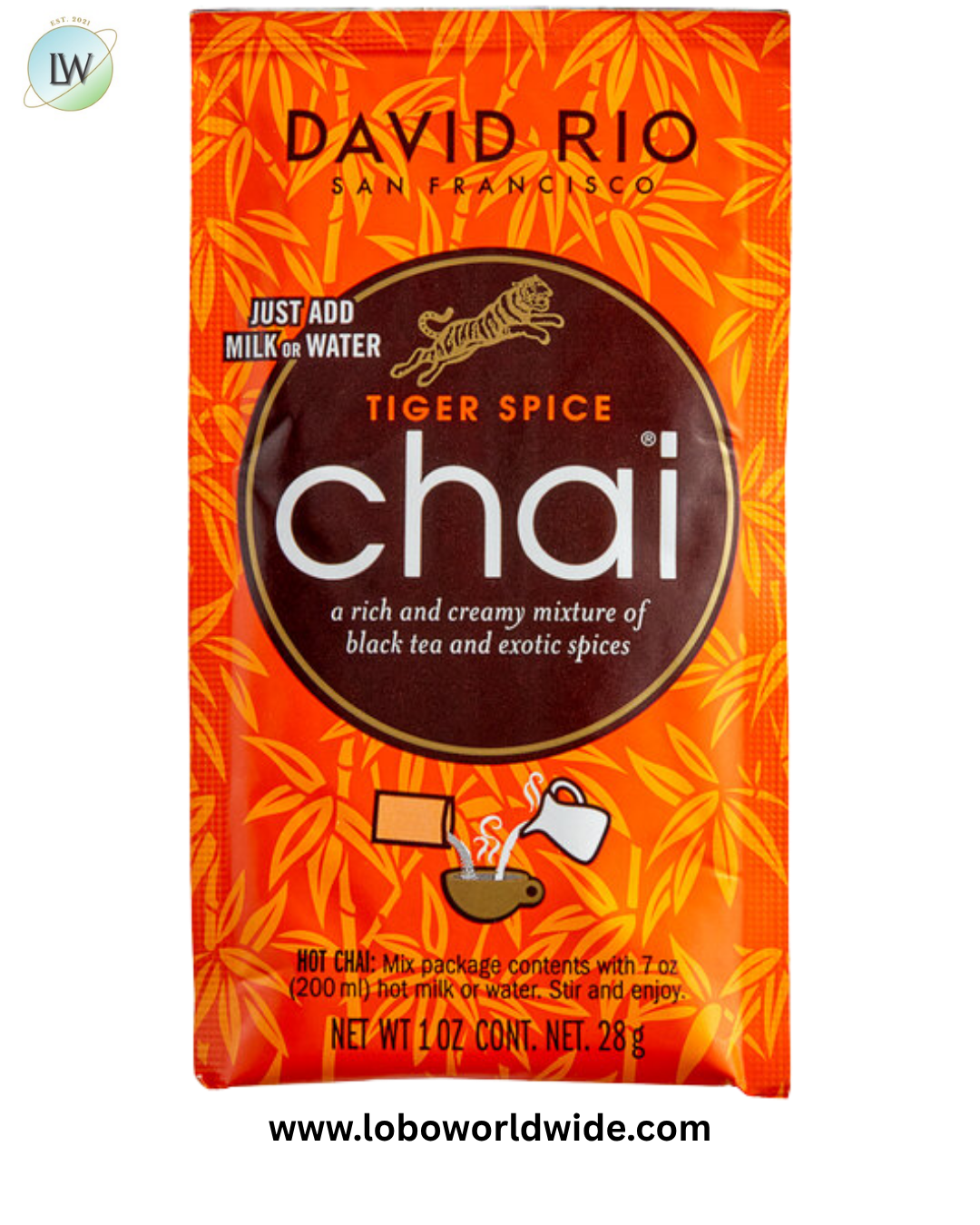 David Rio Tiger Spice Chai™ Tea Latte Single Serve Packets - 12/Box