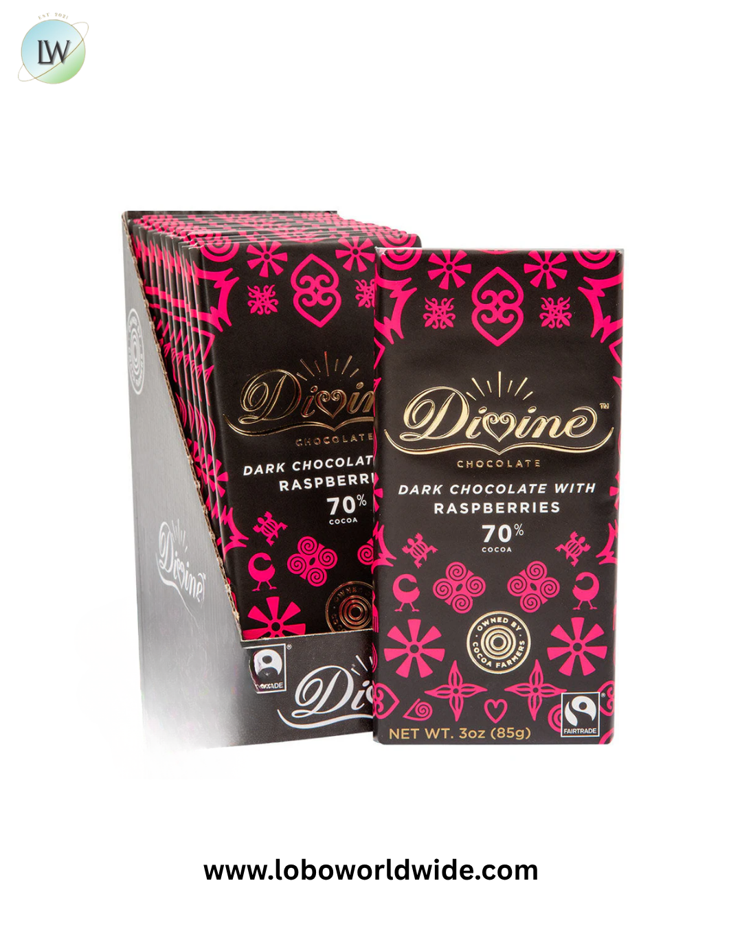 Divine 70% Dark Chocolate Bar - 12ct