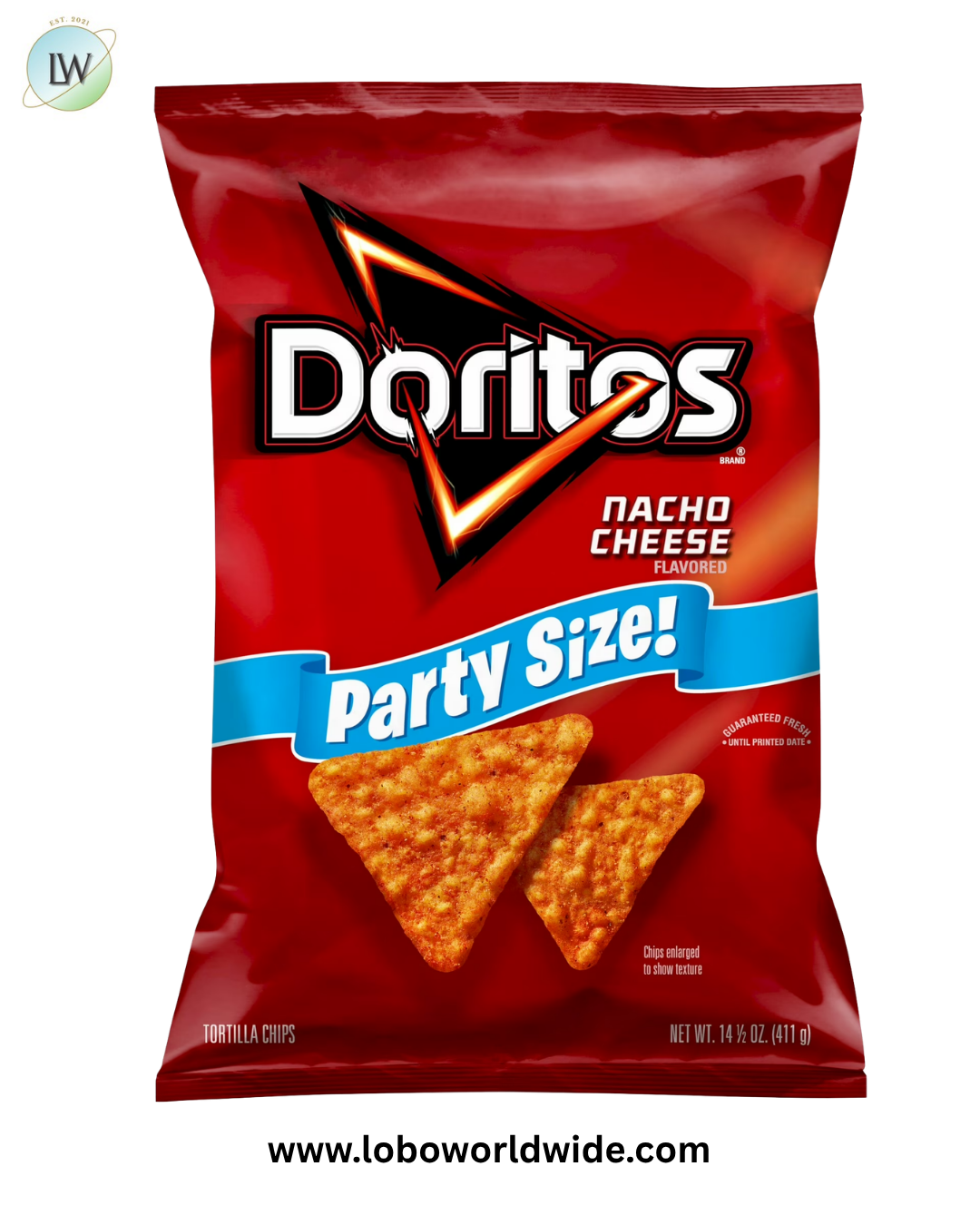 Doritos Nacho Cheese Tortilla Snack Chips,Party Size, 14.5 Ounce Bag