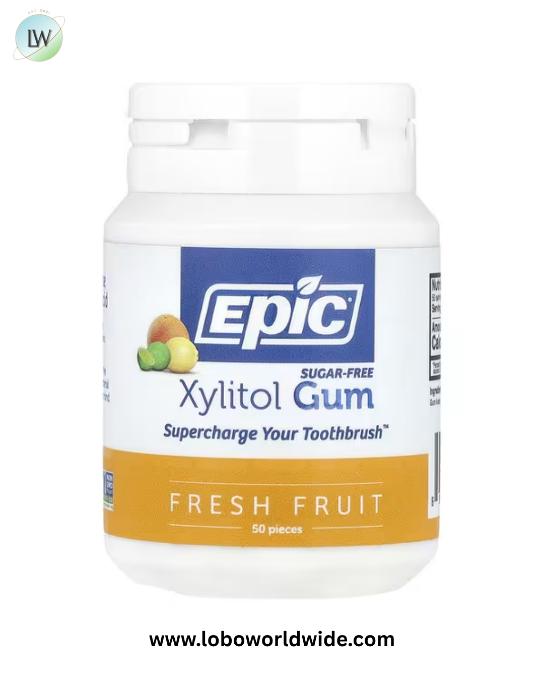Epic Dental, Xylitol Gum, 50 Pieces