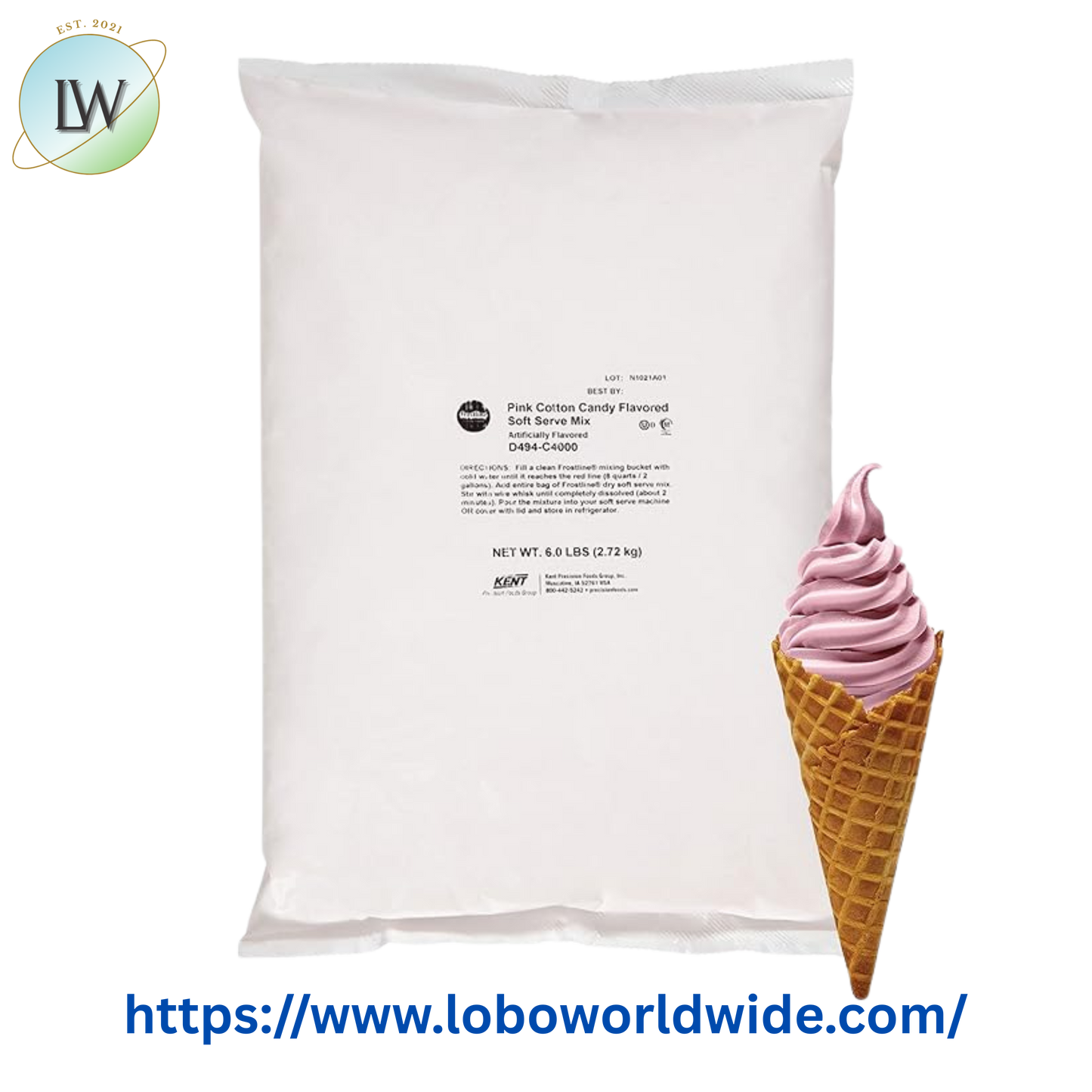 Frostline Pink Cotton Candy Soft Serve Ice Cream 6lbs