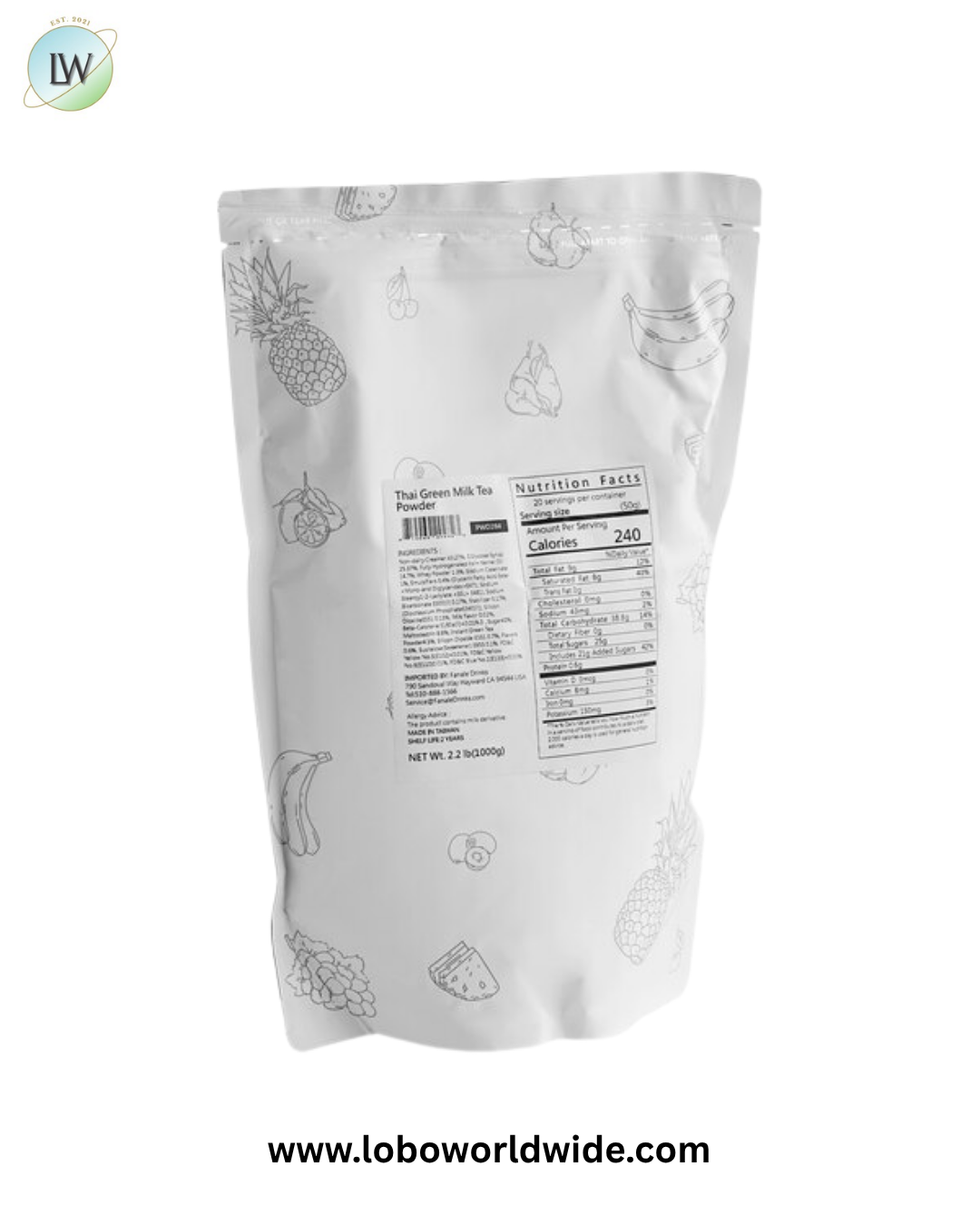 Fanale Thai Green Tea Milk Powder Mix 2.2 lb.