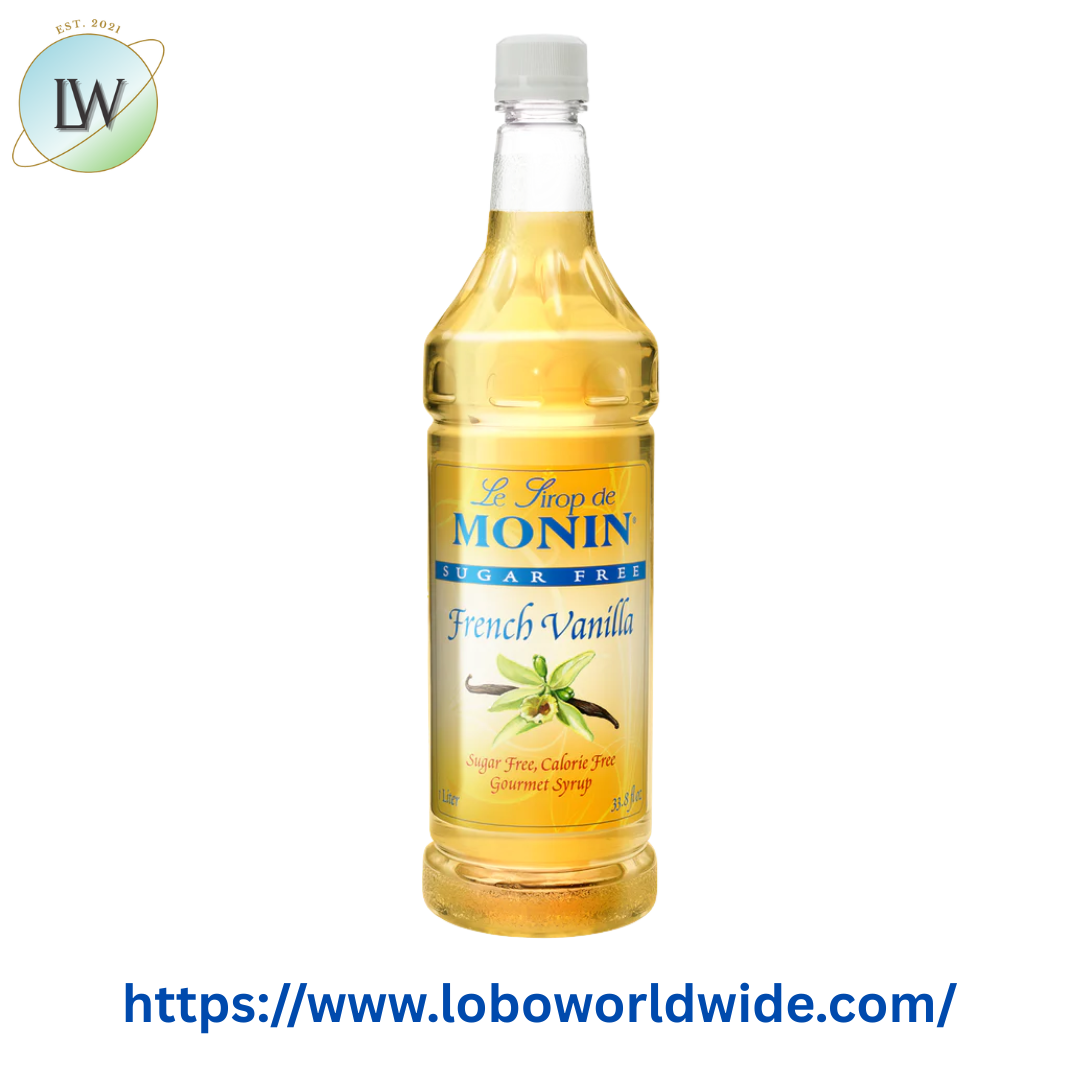 Monin Sugar Free French Vanilla Flavoring Syrup 1 Liter