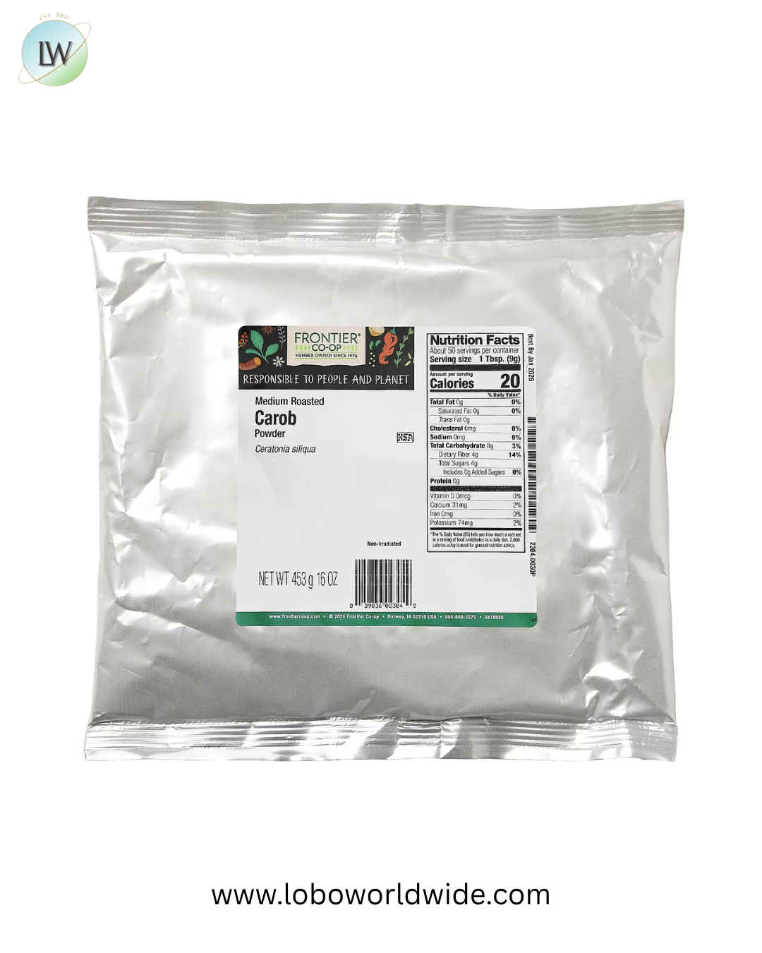 Frontier Co-op, Medium Roasted Carob Powder, 16 oz (453 g)