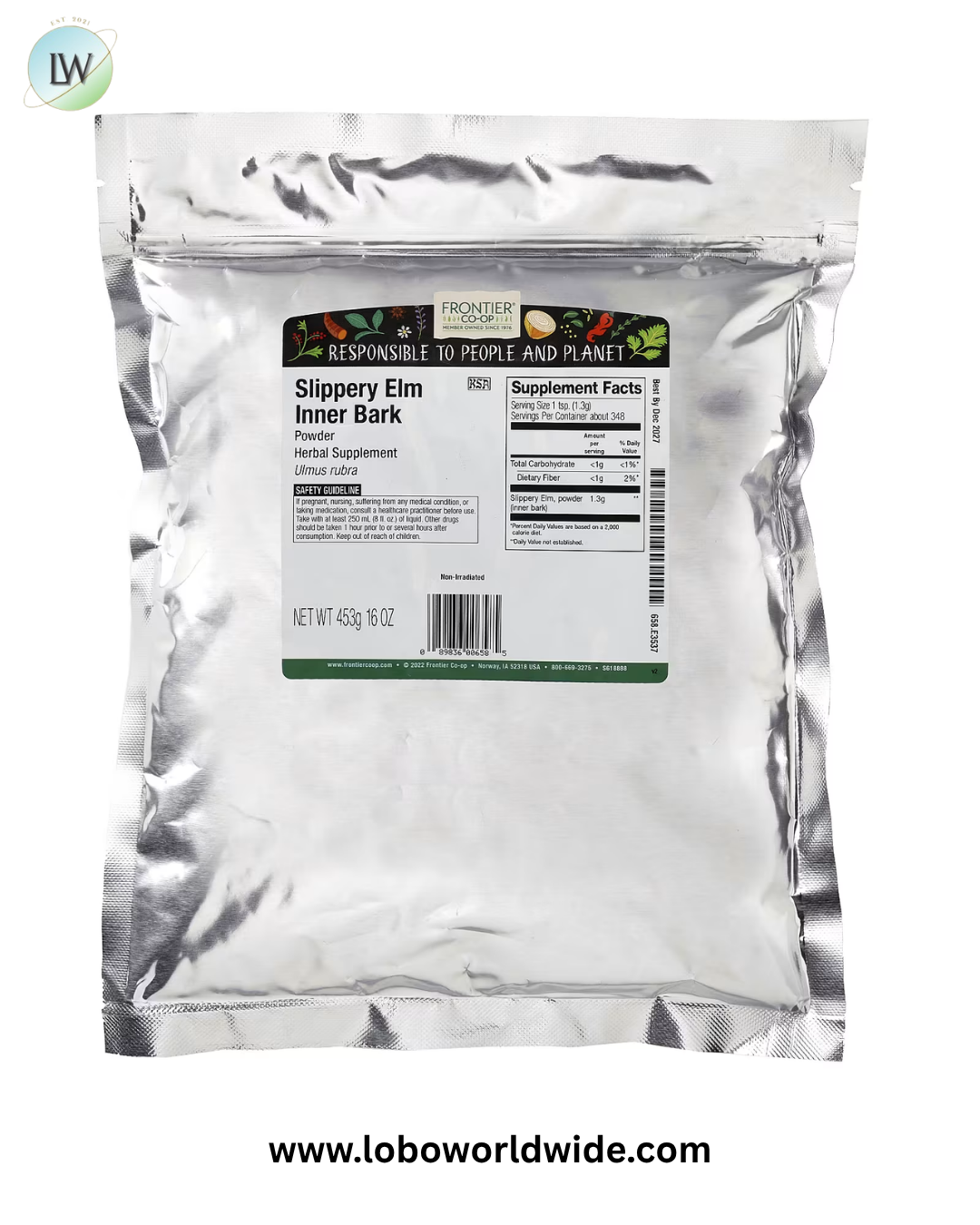 Frontier Co-op, Slippery Elm Inner Bark Powder, 16 oz (453 g)