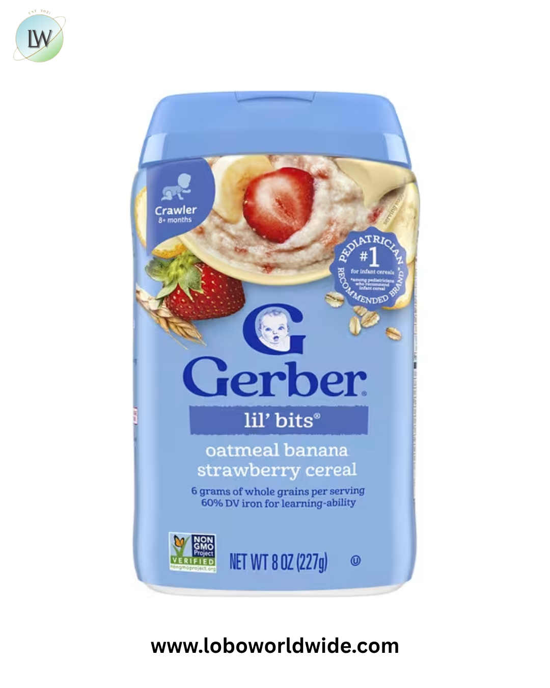 Gerber, Lil' Bits® Cereal, 8+ Months, Oatmeal Banana Strawberry, 8 oz (227 g)