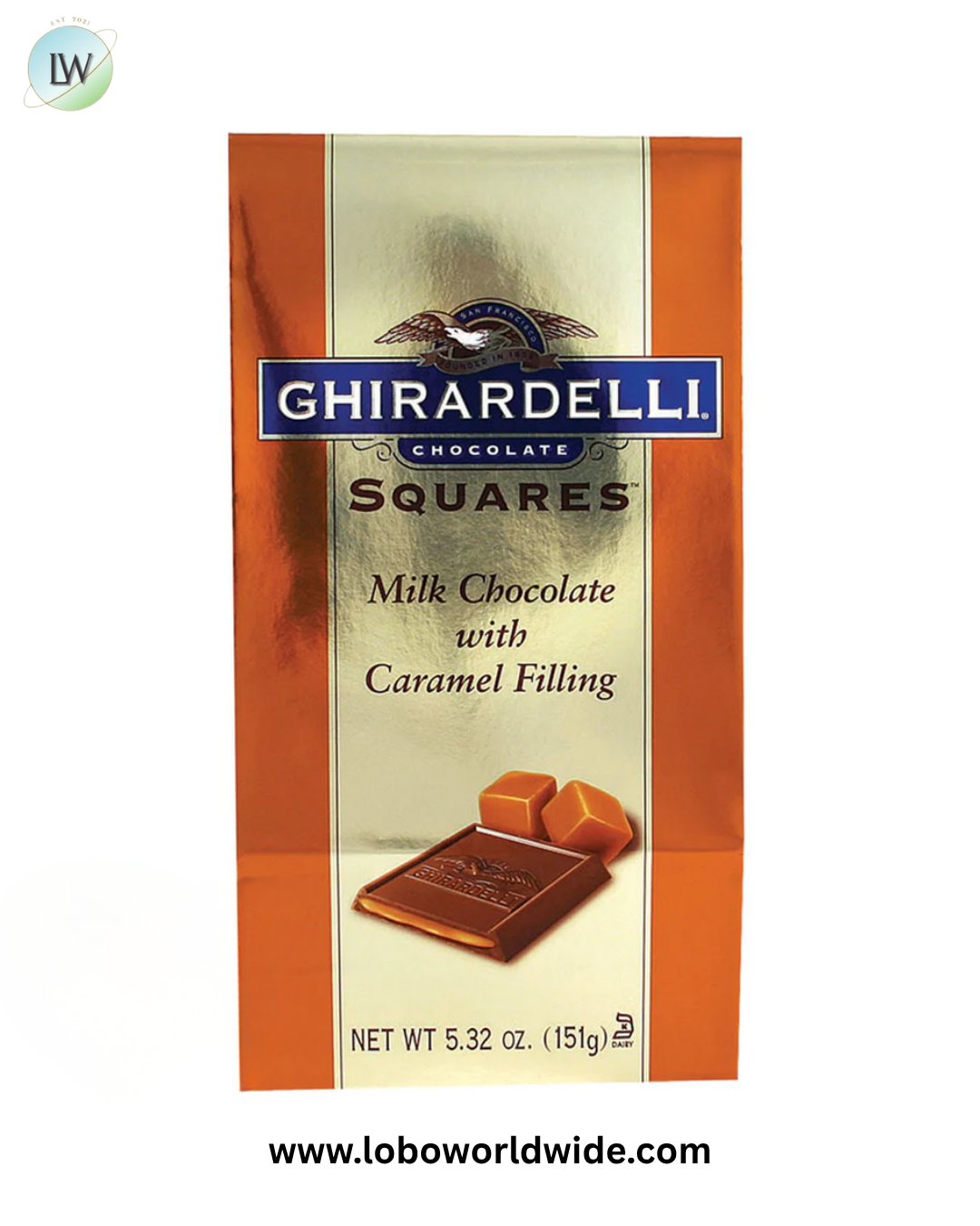 Ghirardelli Milk Chocolate Caramel Squares 5.32oz Bag - 6ct
