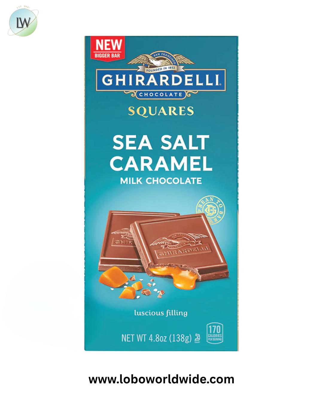 Ghirardelli Milk Chocolate Sea Salt Caramel Squares Bars - 10ct