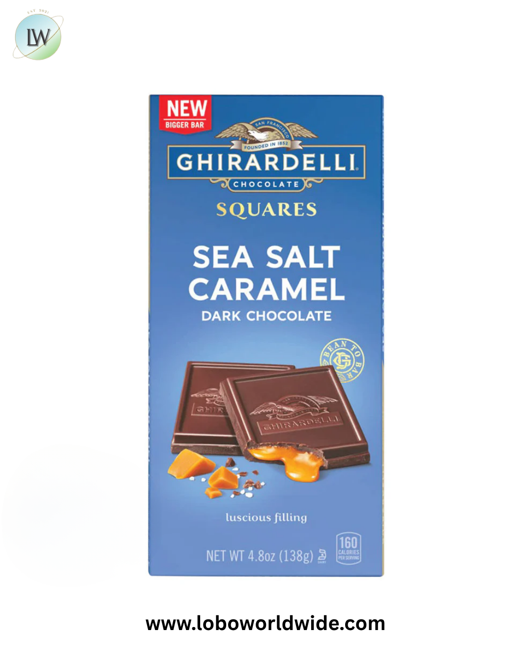 Ghirardelli Squares Dark Chocolate Sea Salt Caramel Bars - 10c