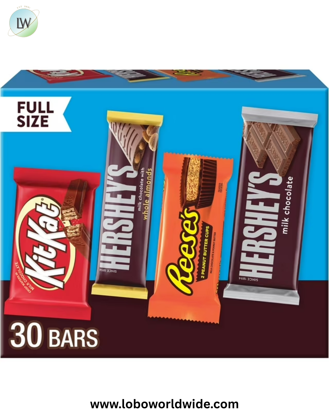 HERSHEY'S Variety Pack, Milk Chocolate Candy, 30 pk