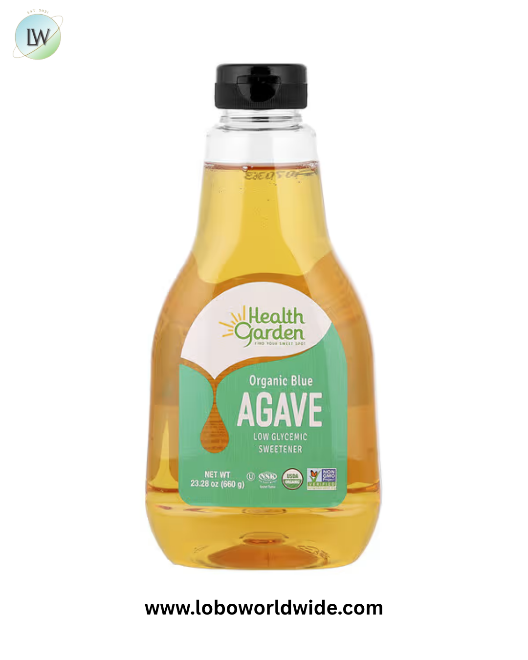 Health Garden, Organic Blue Agave, Low Glycemic Sweetener, 23.28 oz (660 g)