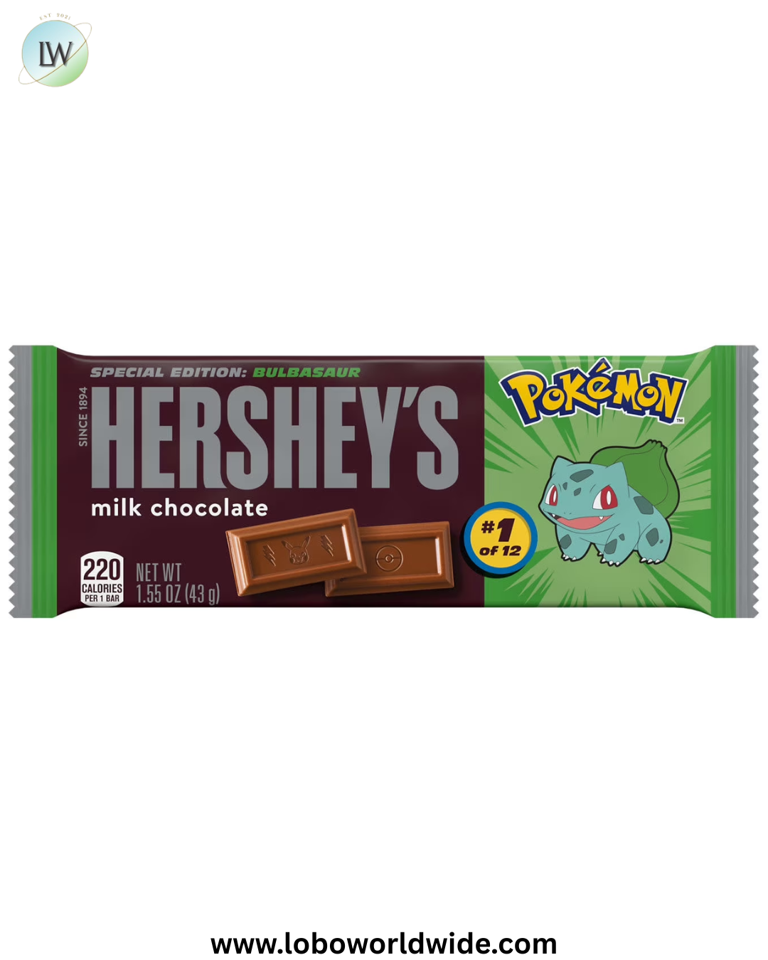 Hershey's Milk Chocolate Pokemon Candy, Bar 1.55 oz - pack of 4