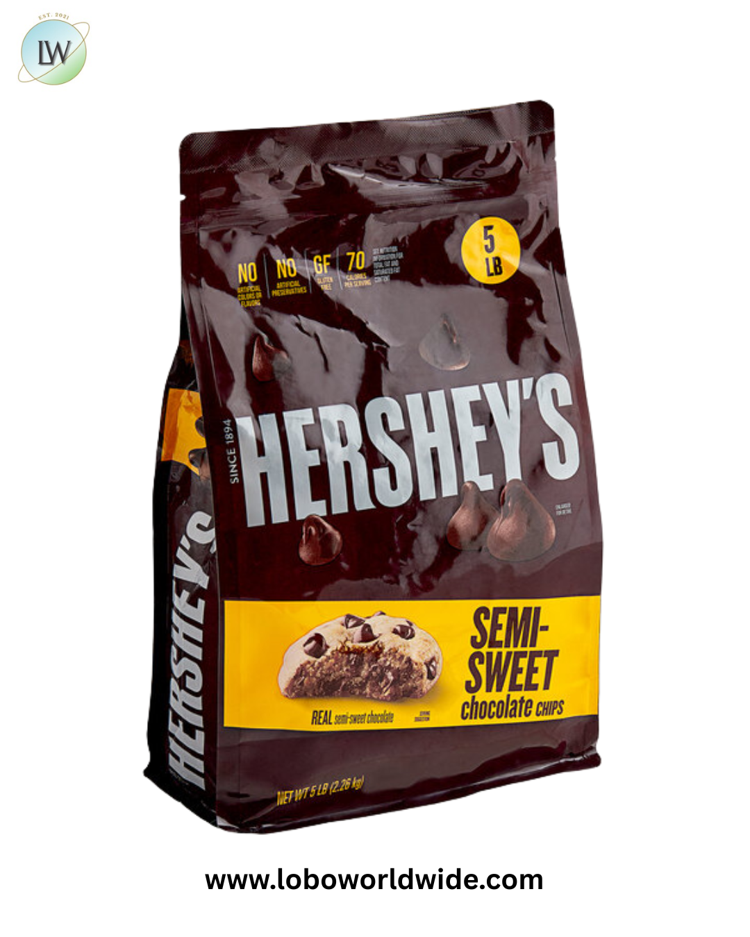 Hershey's Semi-Sweet Baking Chips, 1M, 5 lb.