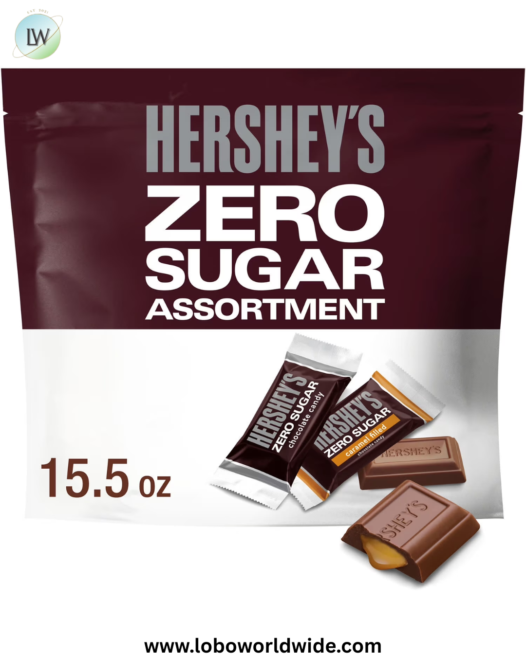Hershey's Zero Sugar Assorted Chocolate Candy, Bag 15.5 oz