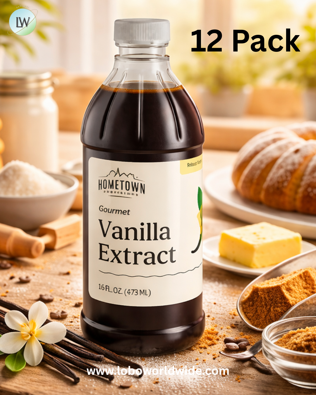 Hometown Provisions Gourmet Pure Vanilla Extract.