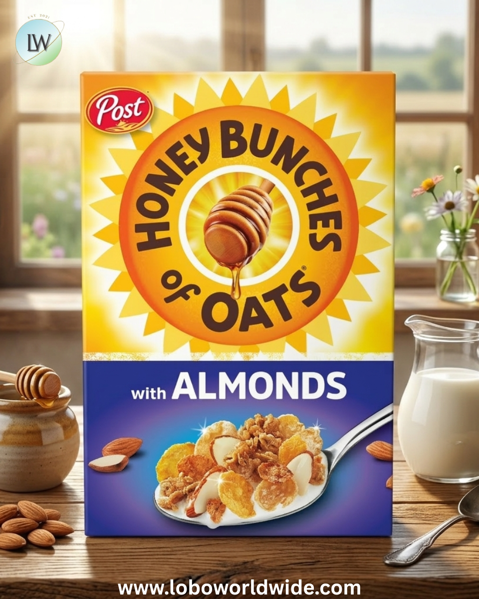 Honey Bunches of Oats with Almonds, Almond Breakfast Cereal, 12 oz Box