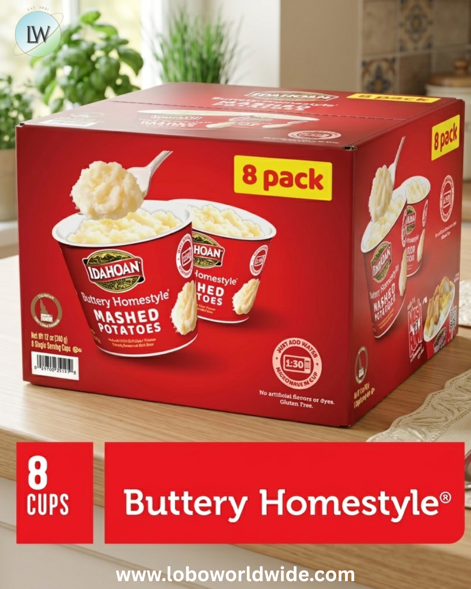 Idahoan Buttery Homestyle Mashed Potato Cups, 1.5 oz, 8 Count