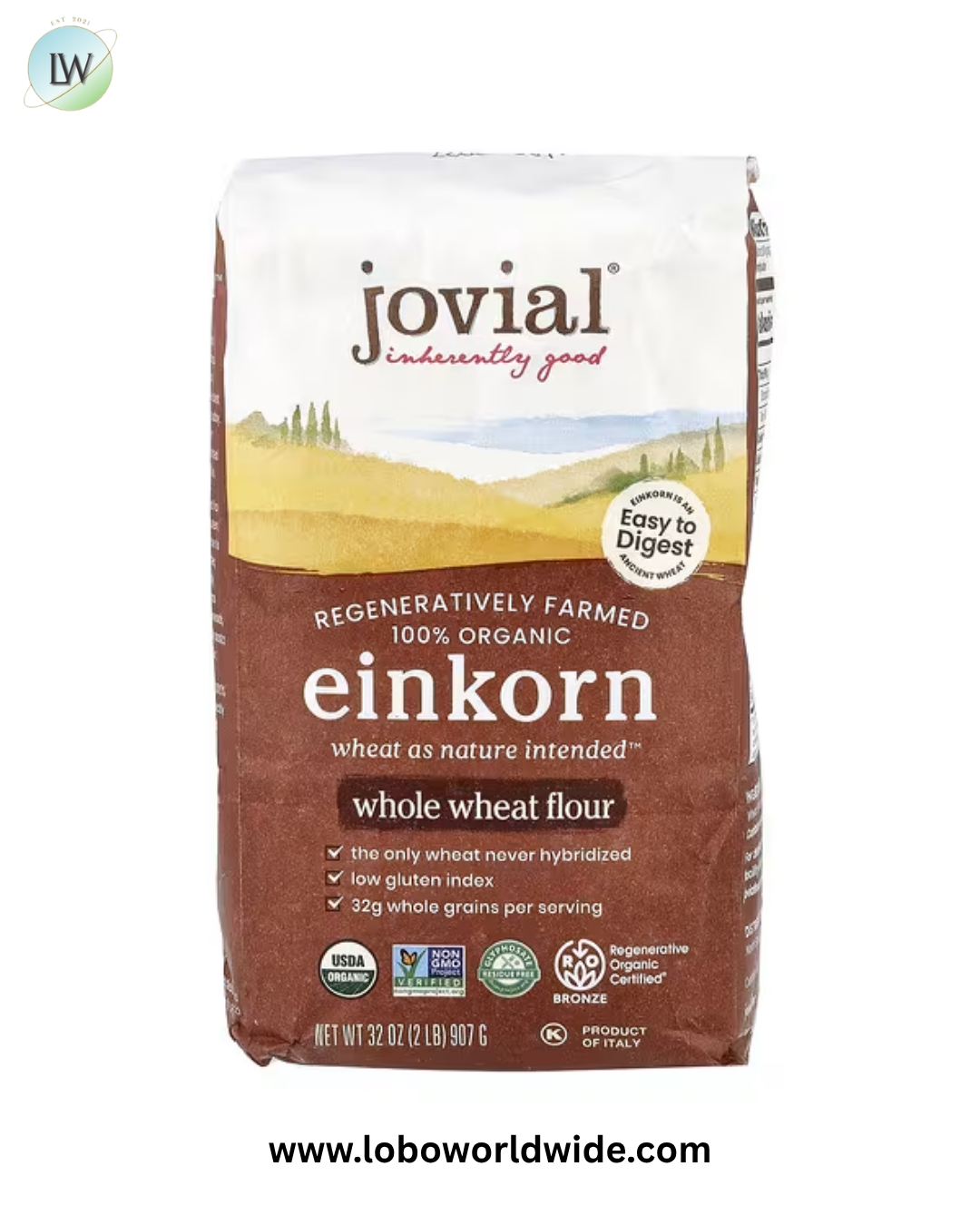 Jovial, Organic Einkorn Whole Wheat Flour, 32 oz (907 g)
