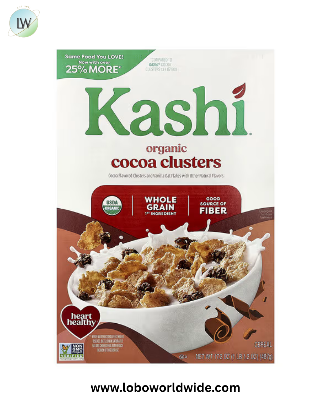 Kashi, Organic Cocoa Clusters Cereal, 17.2 oz (487 g)