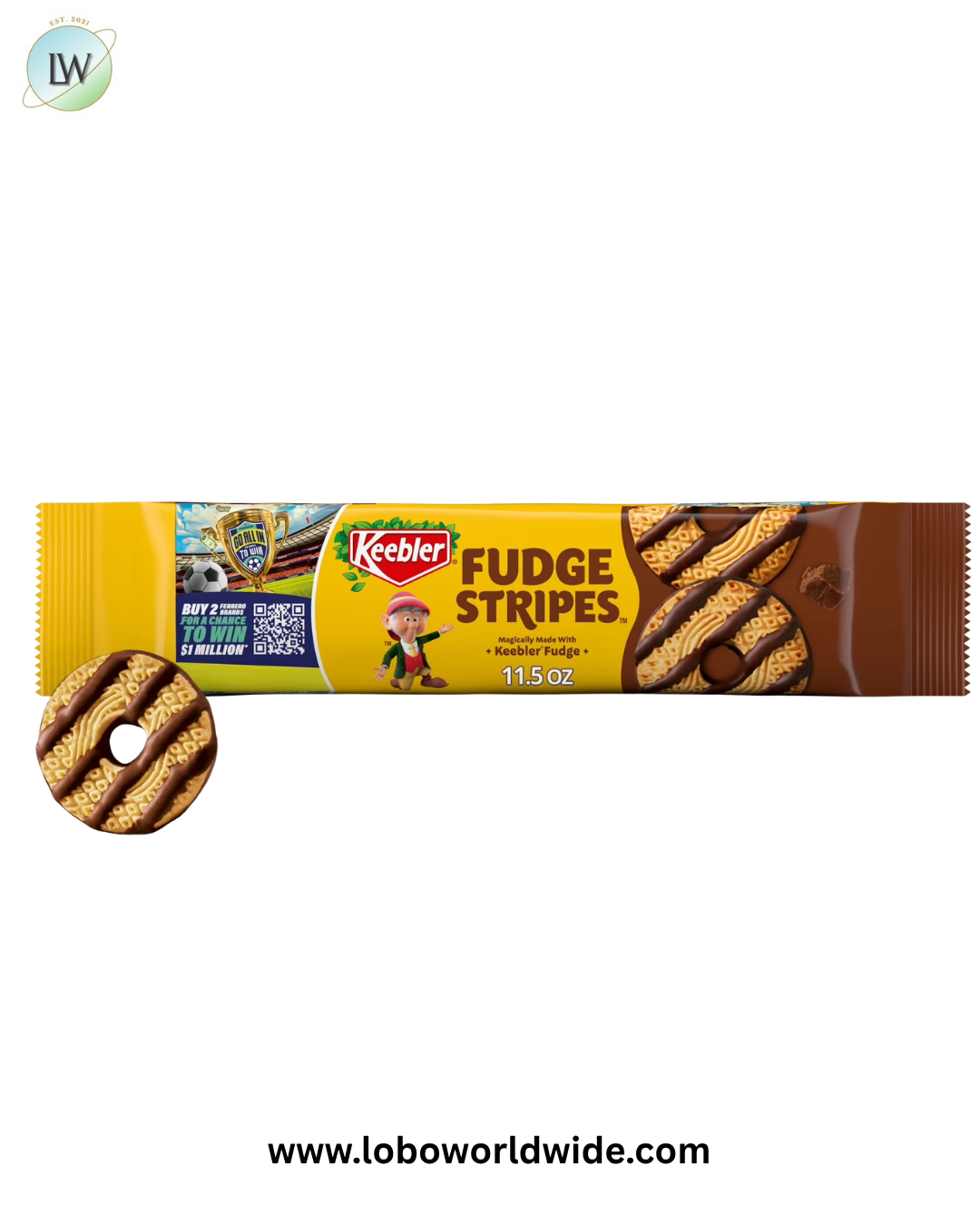 Keebler Fudge Stripes, Original Shortbread Cookies Coated in Keebler Fudge, 11.5 oz