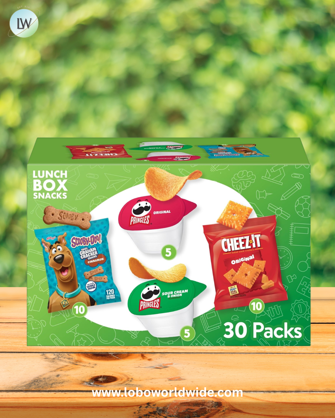 Kellogg's Cheez-It, Pringles & Rice Krispies Treats Snacks Mega Variety Pack, 30.1oz Box (30 Count)
