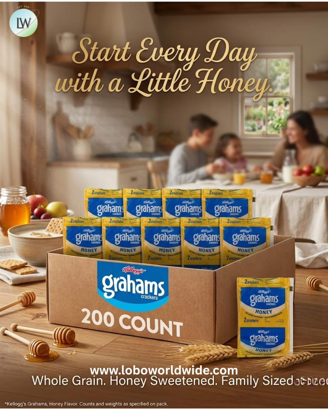 Kellogg's Grahams Crackers, Honey, .49oz (200 Count)