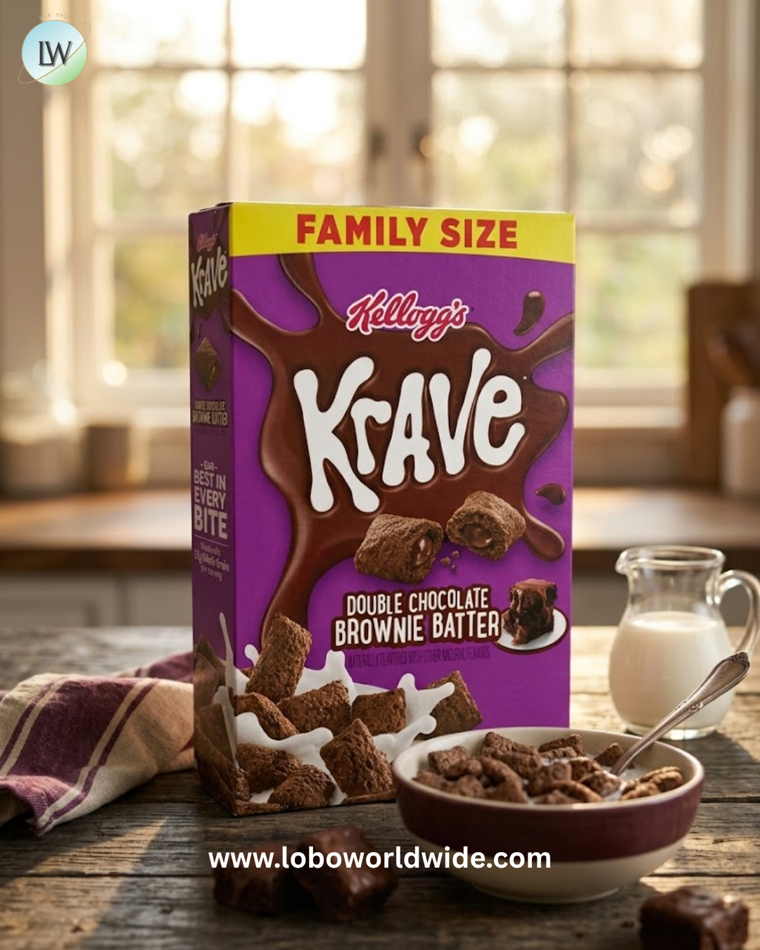 Kellogg's Krave Breakfast Cereal, Kids Cereal, Family Breakfast, Chocolate, 32oz Bag (1 Bag)