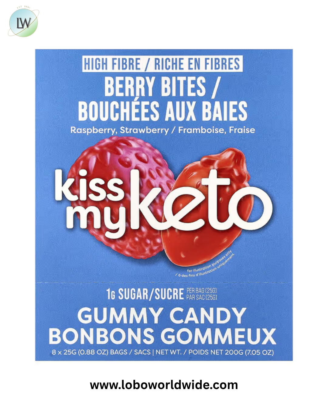 Kiss My Keto, Gummy Candy, 8 Bags, 0.88 oz (25 g) Each