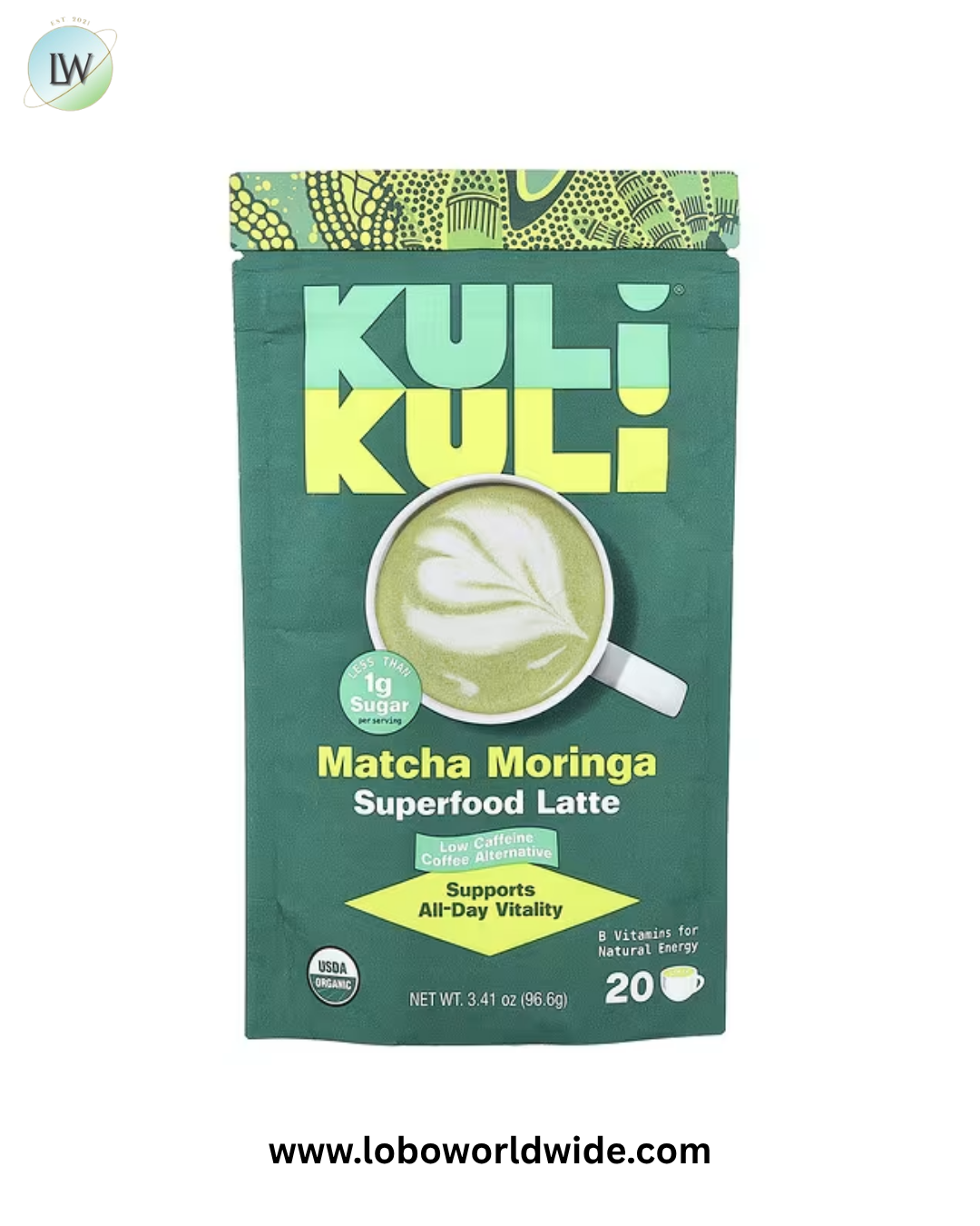 Kuli Kuli, Superfood Latte, Matcha Moringa, 3.41 oz (96.6 g)
