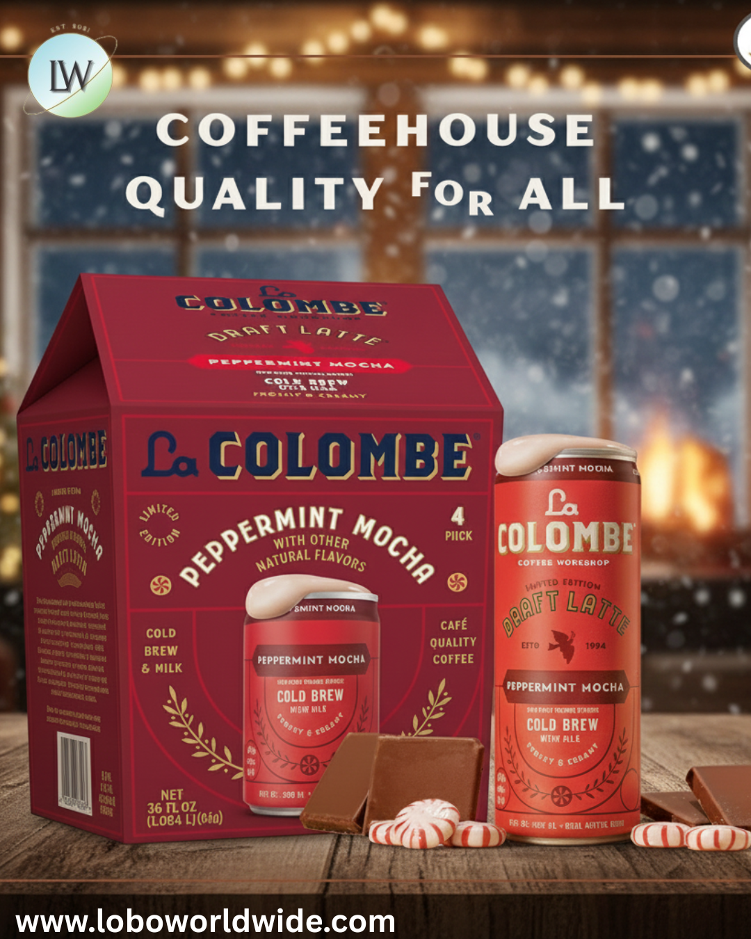 La Colombe Peppermint Mocha Latte 9 fl. oz. - 12/Case