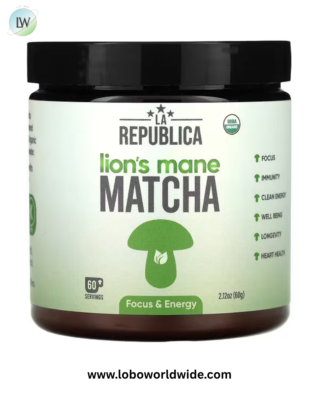 La Republica, Lion's Mane Matcha, 2.12 oz (60 g)